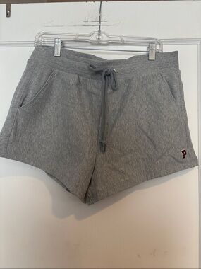 PINK Victoria's Secret Heather Gray Knit Drawstring Athletic Shorts